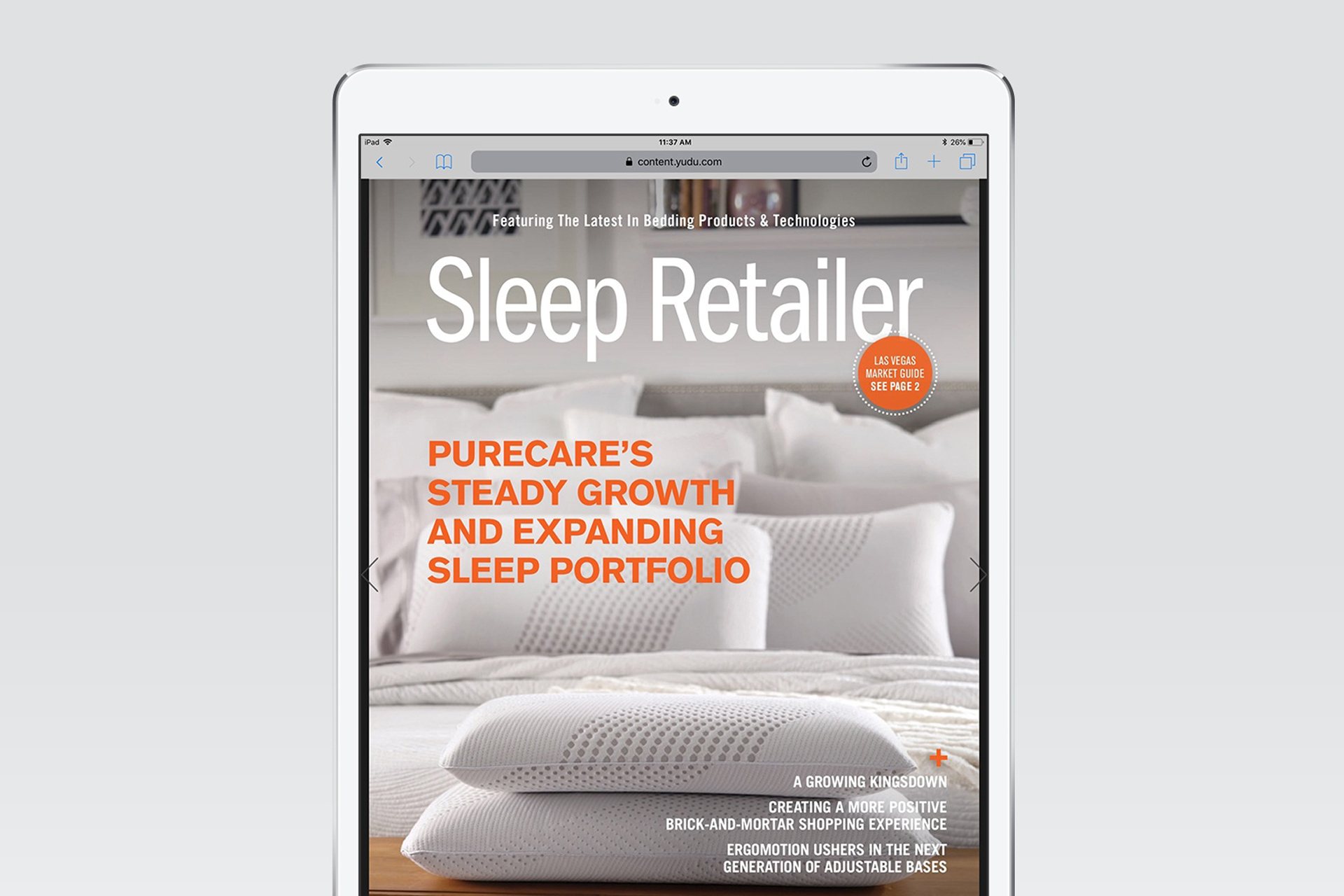 Sleep Retailer Web Design iPad